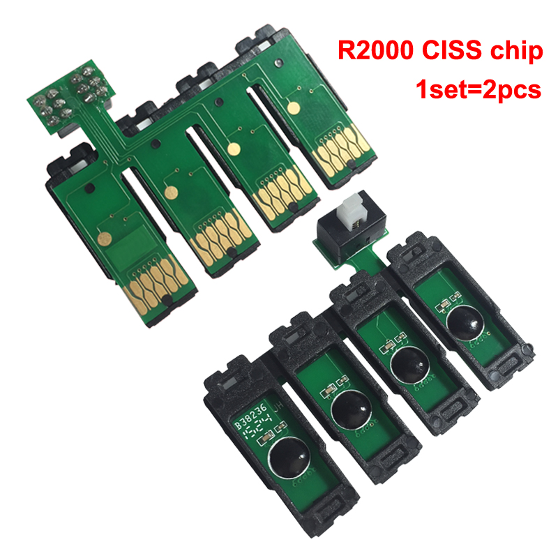 엡손 포토 R2000 용 8 색 ARC 칩 리필 형 잉크 카트리지 CISS CIS 자동 리셋 칩 칩